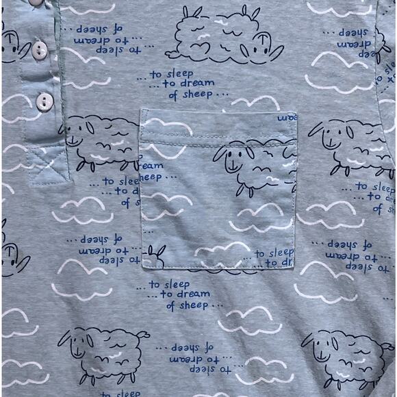 Jenni 2PC Counting Sheep Pajama Lounge Set 100% Cotton Blue White Size S - Picture 6 of 16